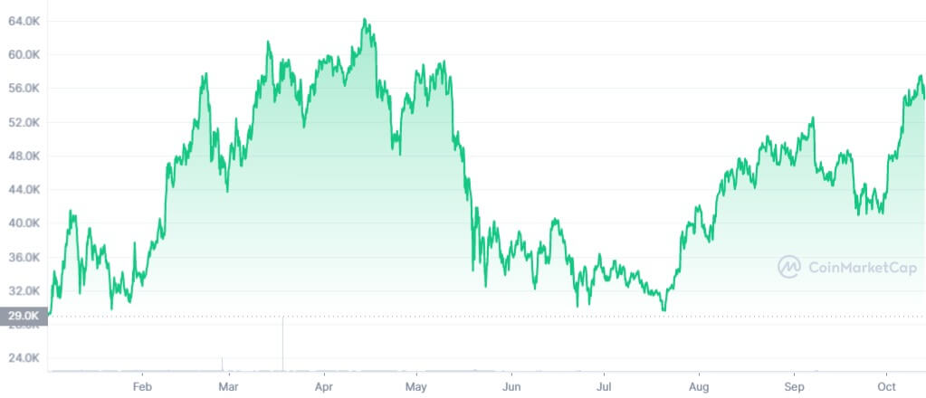 تقلبات سعر البيتكوين لهذه السنة