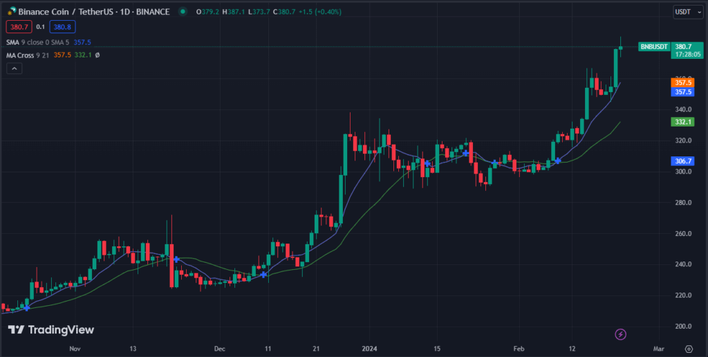 تستعد عملة Binance (BNB) للارتفاع المحتمل