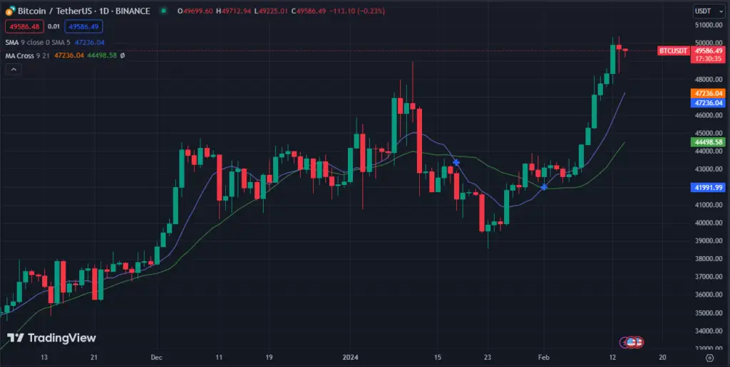 مخطط أسعار بيتكوين (BTC) (المصدر: TradingView)